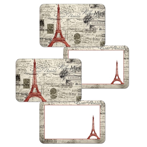 CounterArt Dining Placemats Eiffel Tower Paris French Theme